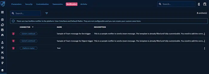 Create notifiers on connectors