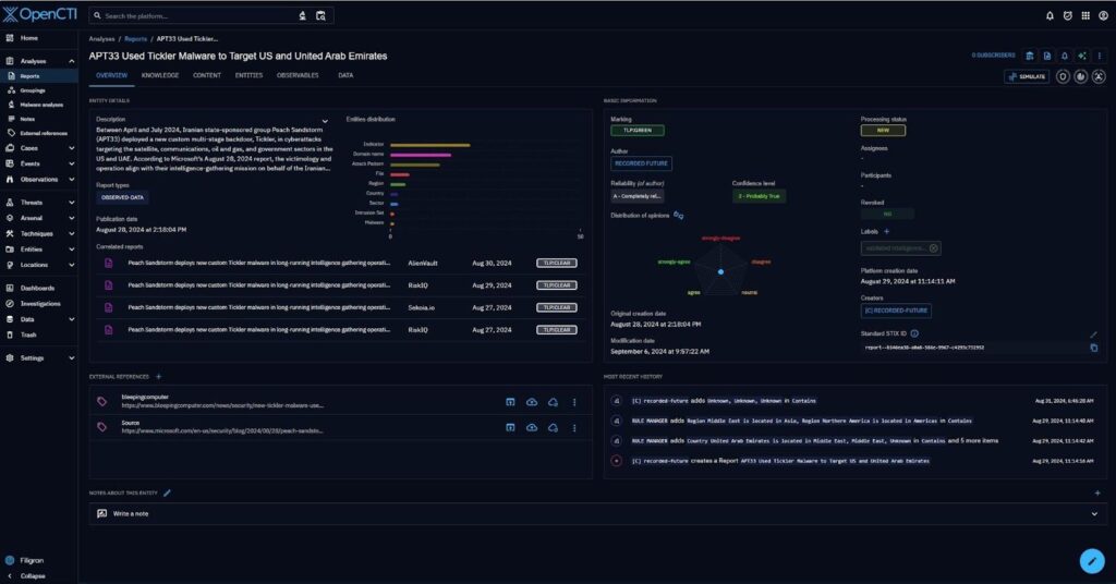 OpenCTI - Insikt Group Report