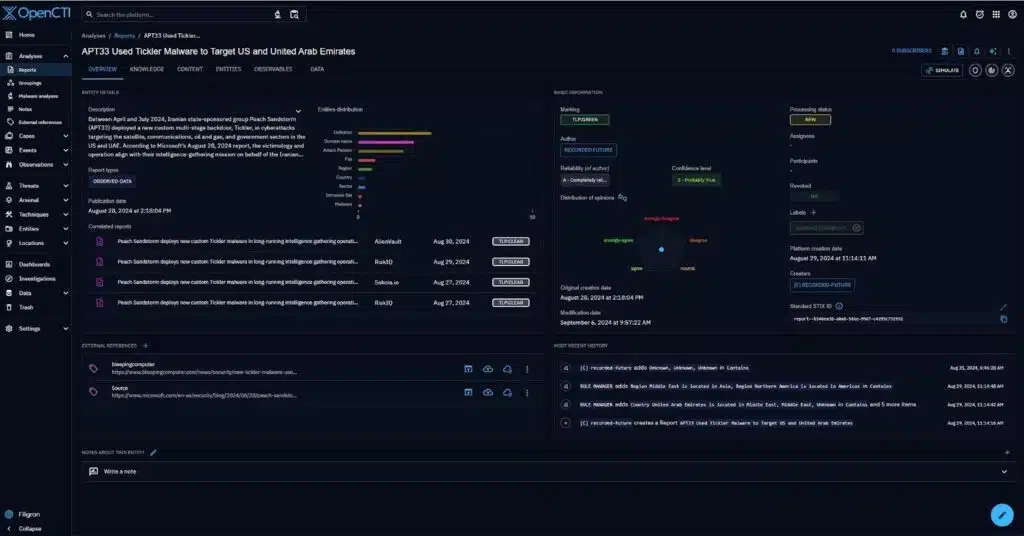 OpenCTI - Insikt Group Report