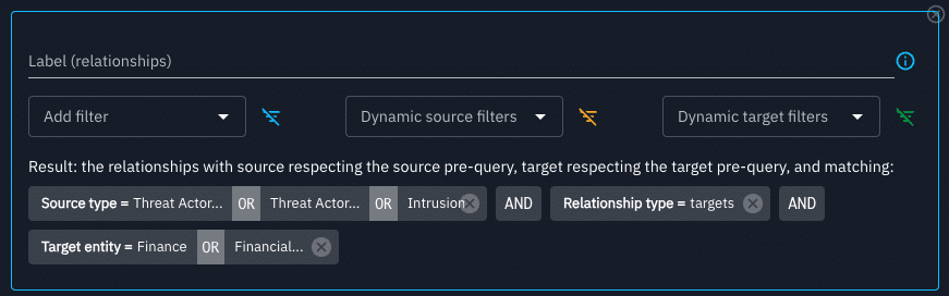 Knowledge Graph - Filter editor