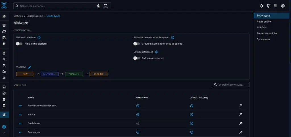 Malware Entity Type in OpenCTI