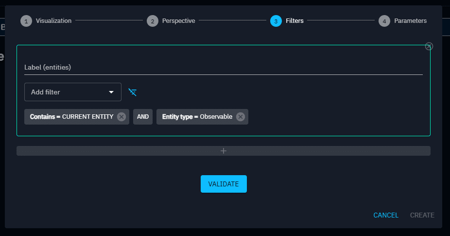 Filters form for a FINTEL template widget