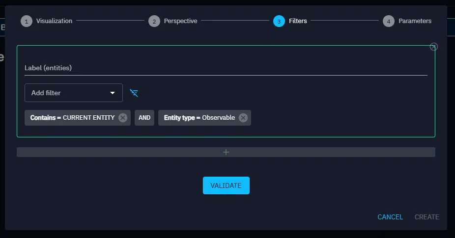 Filters form for a FINTEL template widget