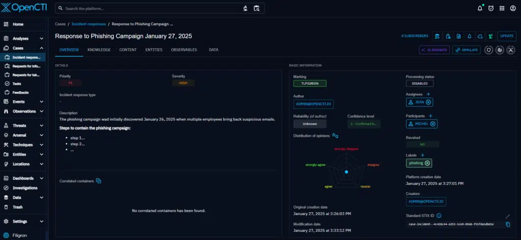Incident Response for our example - part 1