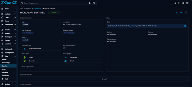 OpenCTI Sentinel-Intel Connector